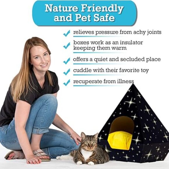 Cat Teepee Bed – Indoor Pet Tent House for Cats, Kittens & Small Dogs 🏕️🐾 - Picture 5 of 12
